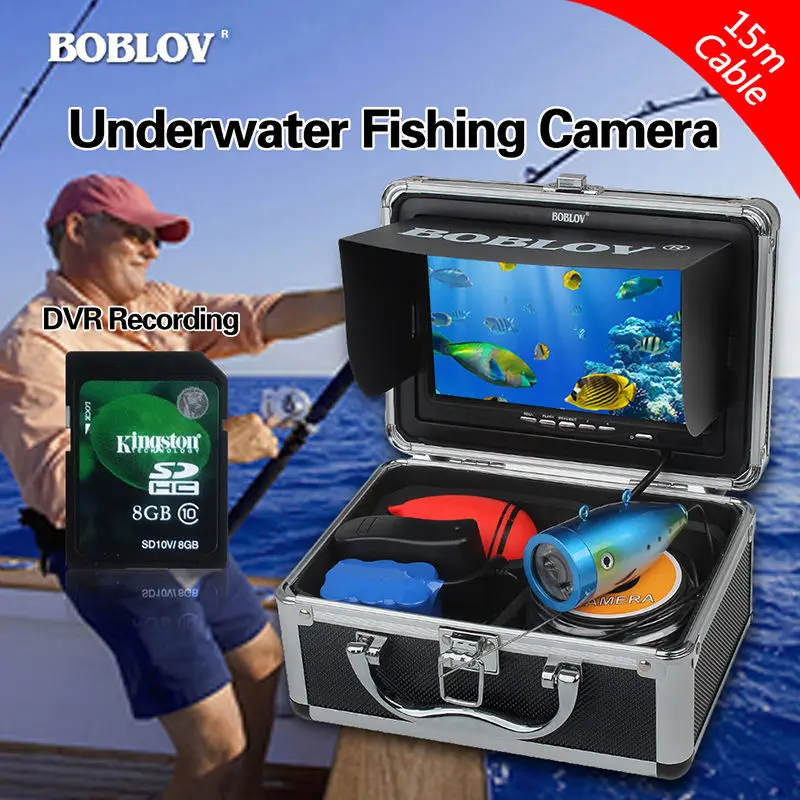 

Free shipping!BOBLOV 15m Cable 7" LCD 1000TVL Fish Finder Fishing Camera DVR Recorder Ice/Boat