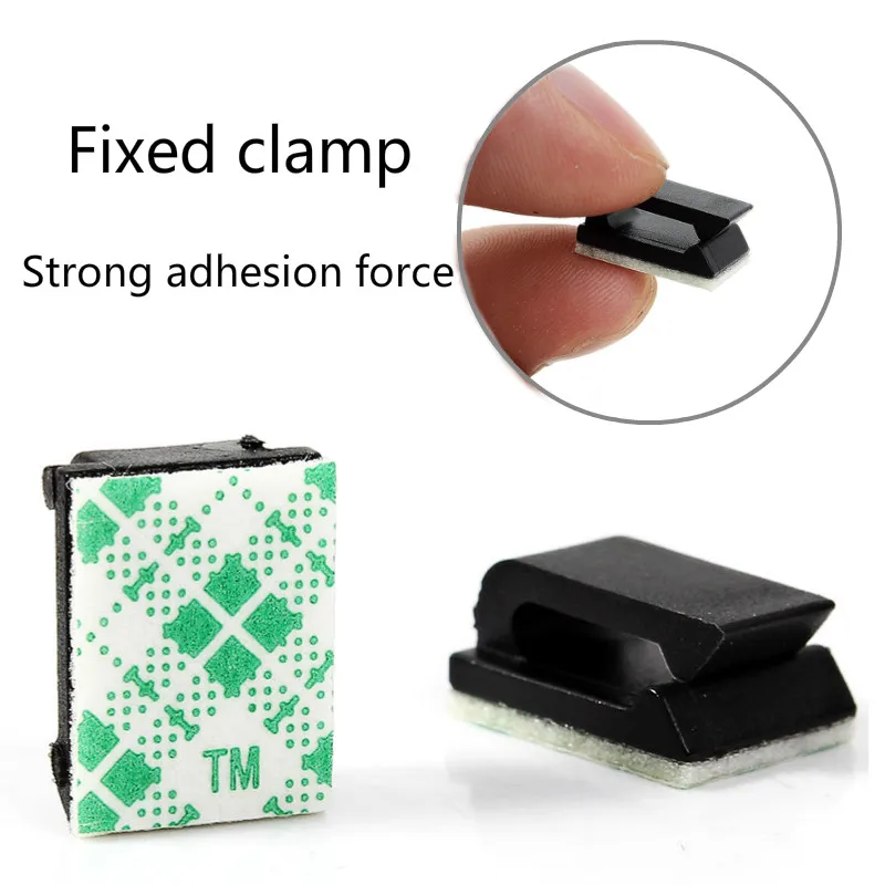 

New Arrival 50pcs Car Drop Adhesive Cable Cord Holder Wire Clamp Management Clips 1.2 x 0.5cm Mayitr