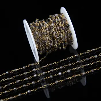 

Fashion Jewelry Beading Chains,4mm Faceted Round Dragon Ag ate Beads Chain,Plating Bronze Wire Wrapped Copper Bracelet Necklace