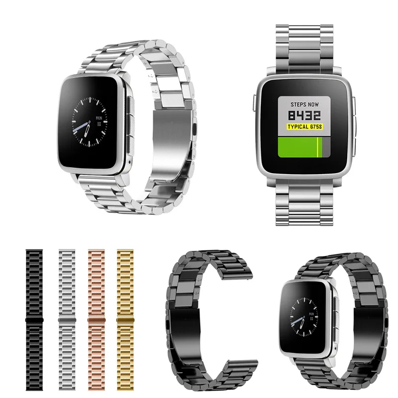 

Stainless Steel Quick Release Wrist Bands Watch Strap Replacement for Pebble Time Steel SIR Shop