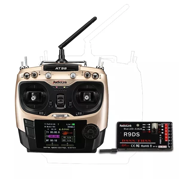 

RadioLink AT9S 2.4GHz 10CH Upgrade Transmitter with R9DS DSSS&FHSS Receiver