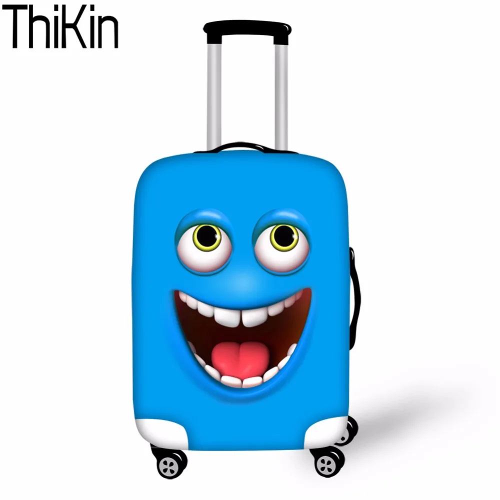 

THIKIN Luggage Cover 3d Funny Face Smiley Emoji Dust-proof Travel Bags Luggage Case Cover Thick Protective Covers for Suitcases