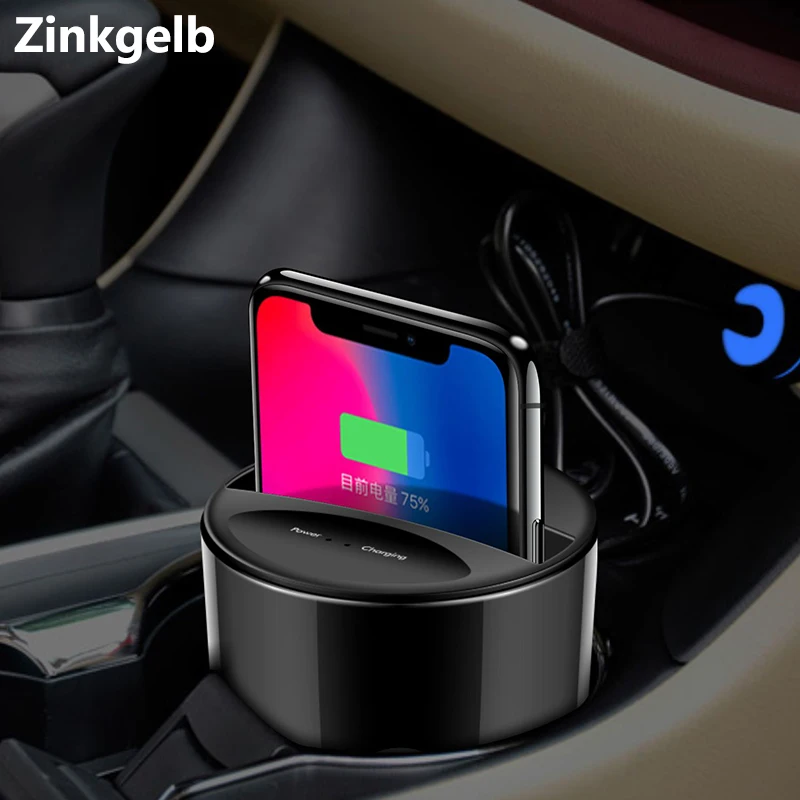 

Car Wireless Charger Holder for iPhone XS Max XR X 8 Plus Samsung S8 S9 Plus 10W Qi Fast Charging Wireless Car Cup Charger Stand