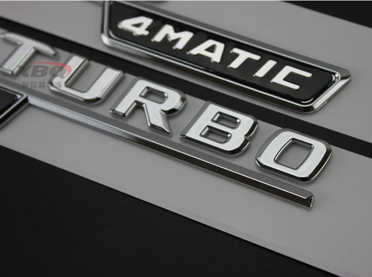 Emblema para Mercedes Matic + Turbo Estilo do Carro Carta Benz Biturbo 4 Matic Fender Logotipo Adesivo Cromo Preto Vermelho Amg V12biturbo v8 8 High Quality Automóveis e motos