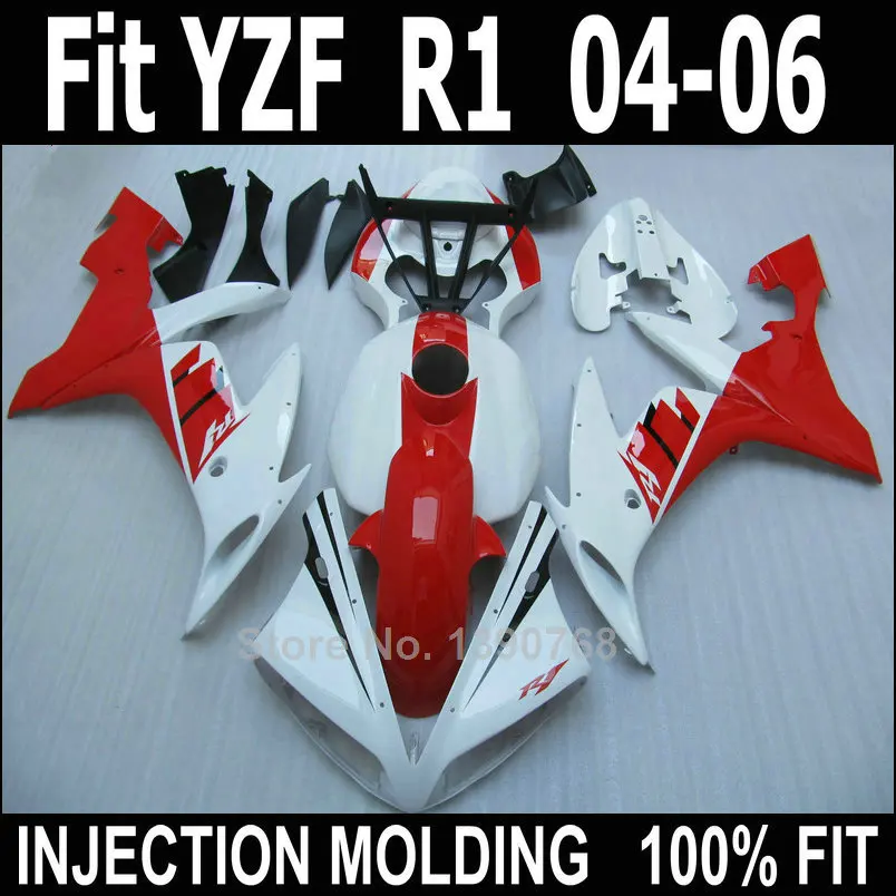 Неокрашенный обтекатель кузова мотоцикла для Yamaha литьевая форма YZF R1 04 05 06 Белый