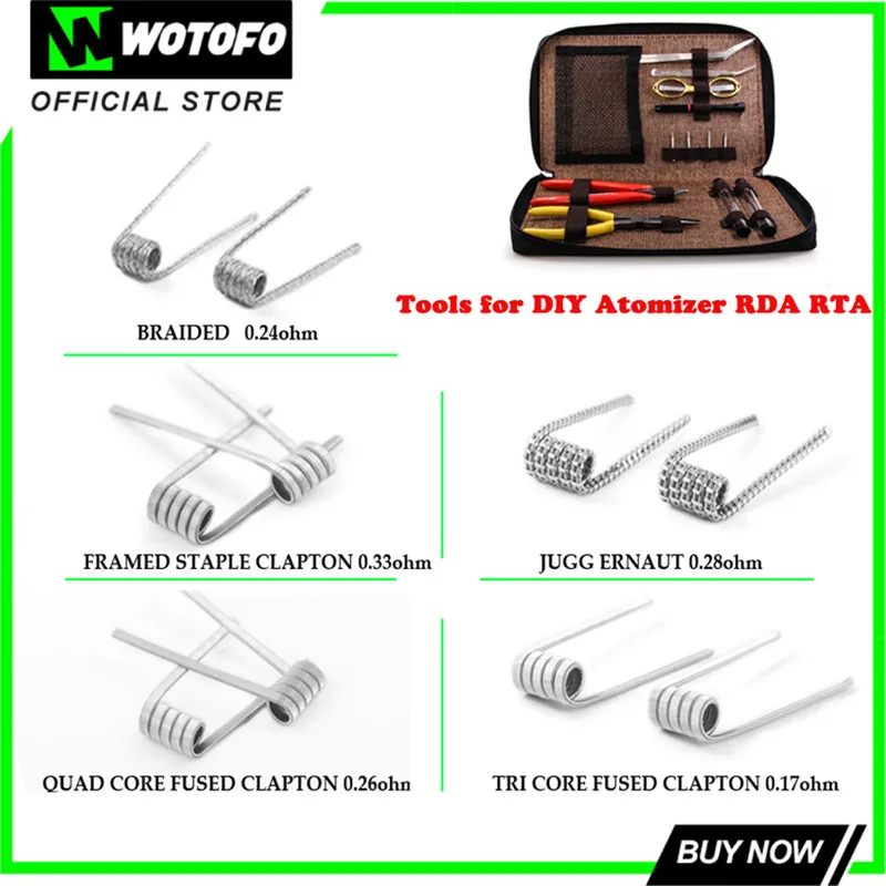 Wotofo N80 готовые катушки четырехъядерный/трехъядерный/каркасный штапель Clapton Vape