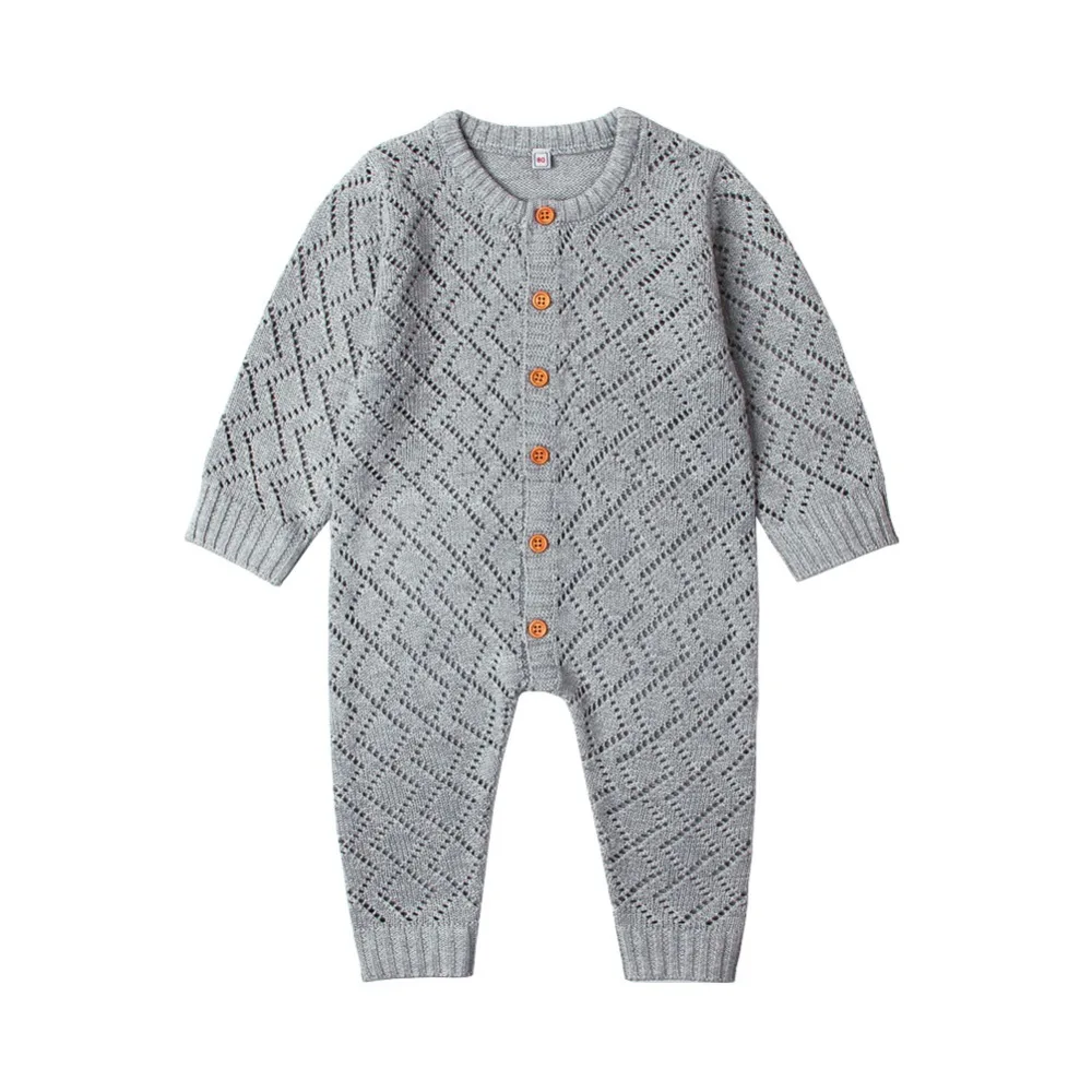 

Winter Xmas Baby Rompers Long Sleeve Knitted Toddler Girls Jumpsuits Candy Color Newborn Infant Boys Clothing One Piece