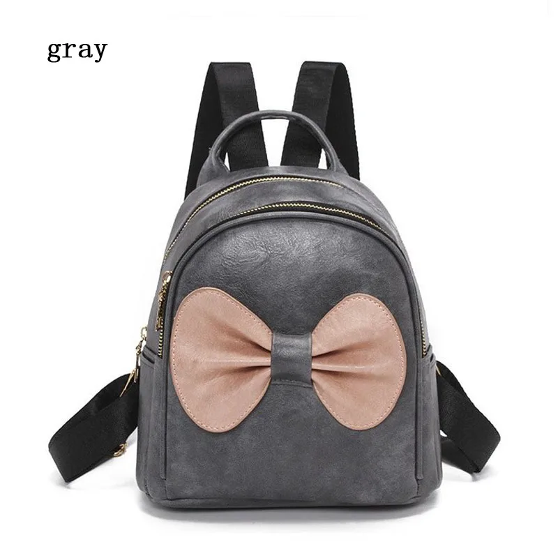 Hynbase Women Mini Leisure Cute Leather Schoolbag Backpack Shoulder Bag Pink