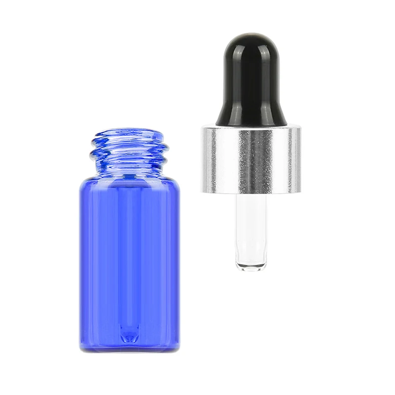 10 шт. 3 мл серебристое покрытие черная силиконовая капельница стеклянная многоразовая бутылочка для ароматерапии растительное эфирное масло стеклянный контейнер
