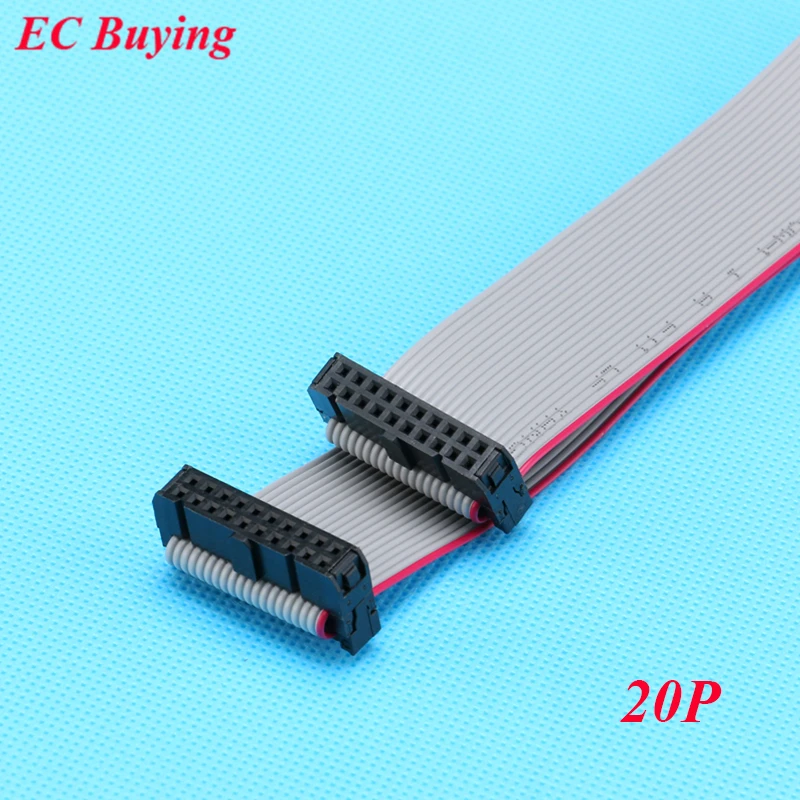 2x10 Female to Female 2.54mm-Pitch 20-wire IDC Flat Ribbon Cable 20-Pin