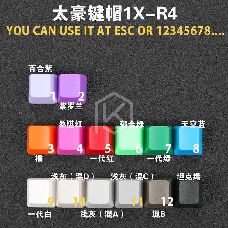 Taihao abs пустые колпачки клавиш чистые 1u 1x r4 r1 для diy игровой механической