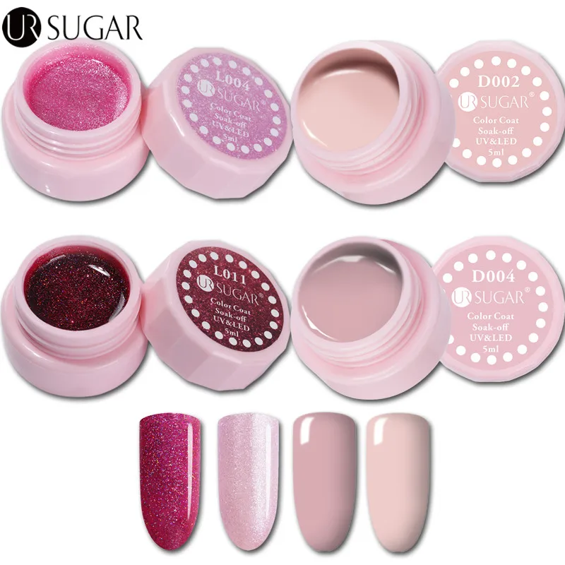 

UR SUGAR 4Pcs Color UV Led Gel Nail Design Painting Pigment Glitter Nail Polish Lacquer Gel Soak Off UV Gel Nail Art Tips DIY