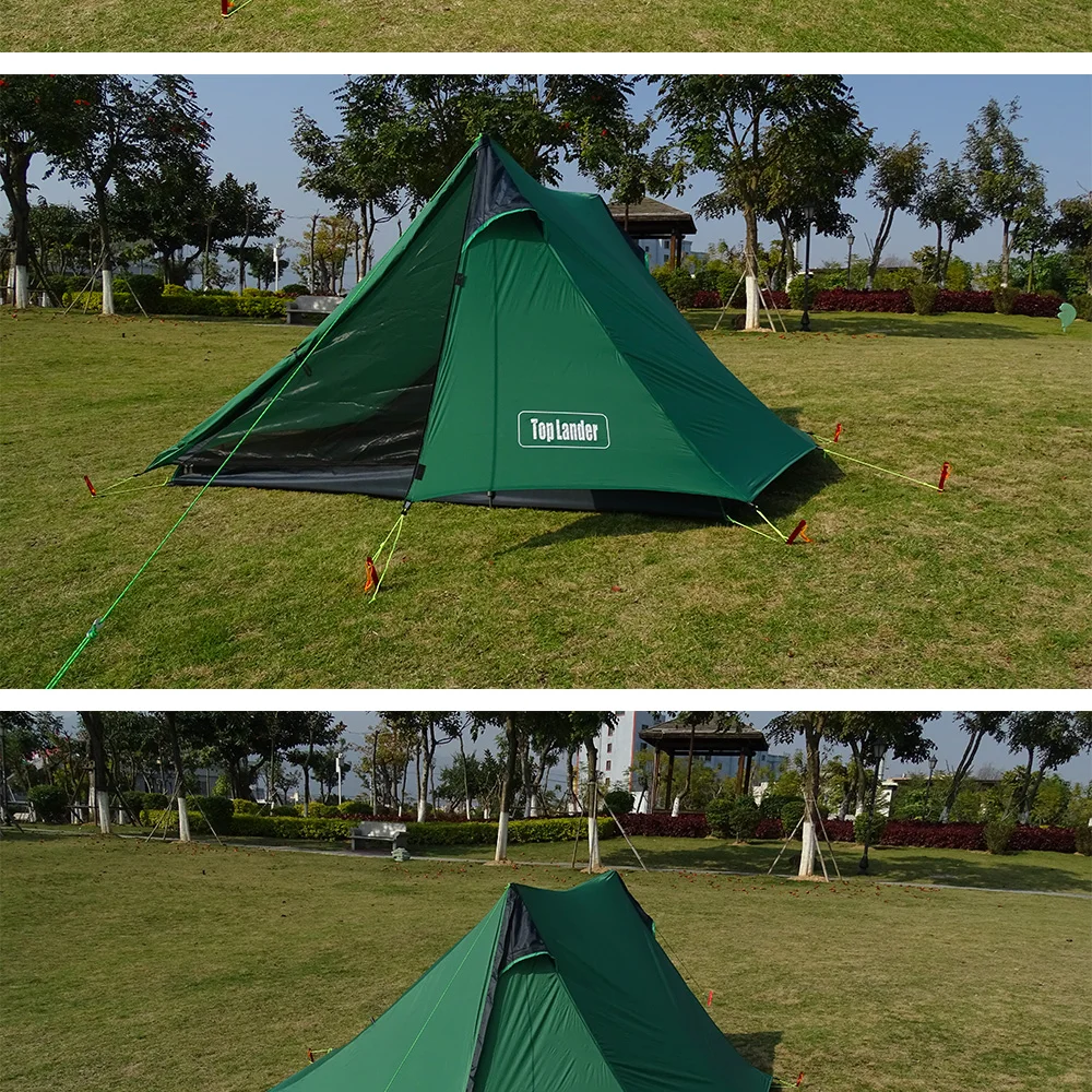 Pessoa para Camping um Pico Barraca Ultralight 1 2 Caminhadas Mochila Poleless Single Solo Tenda Bivvy Tenda 20d Silicone à Prova d' Água 19 Esporte e Lazer