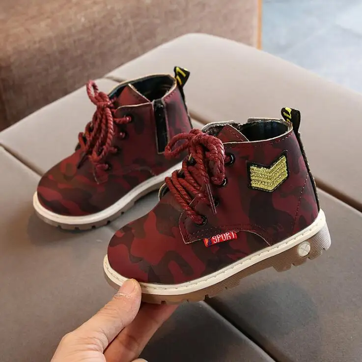 

Winter New British Boots Children's Fashion boys girls outdoor Boot wear-resistant Non-slip boots