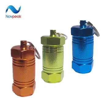 

30PCS/LOT Stash Pill box case medicine 30*70mm Storage Keychain Bottle Key Ring metal Aluminum Waterproof pill Bottle Container