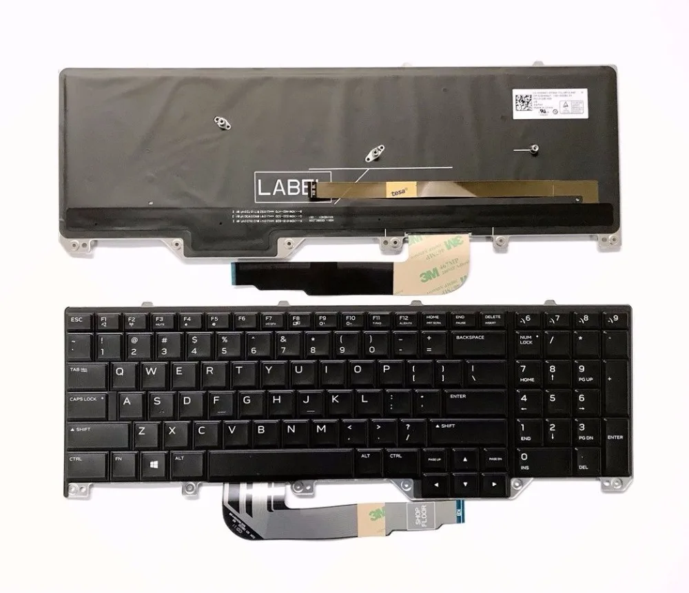 New US keyboard for Dell Alienware 17 R4 ALW17C with coloful backllit 00WN4Y-in Replacement
