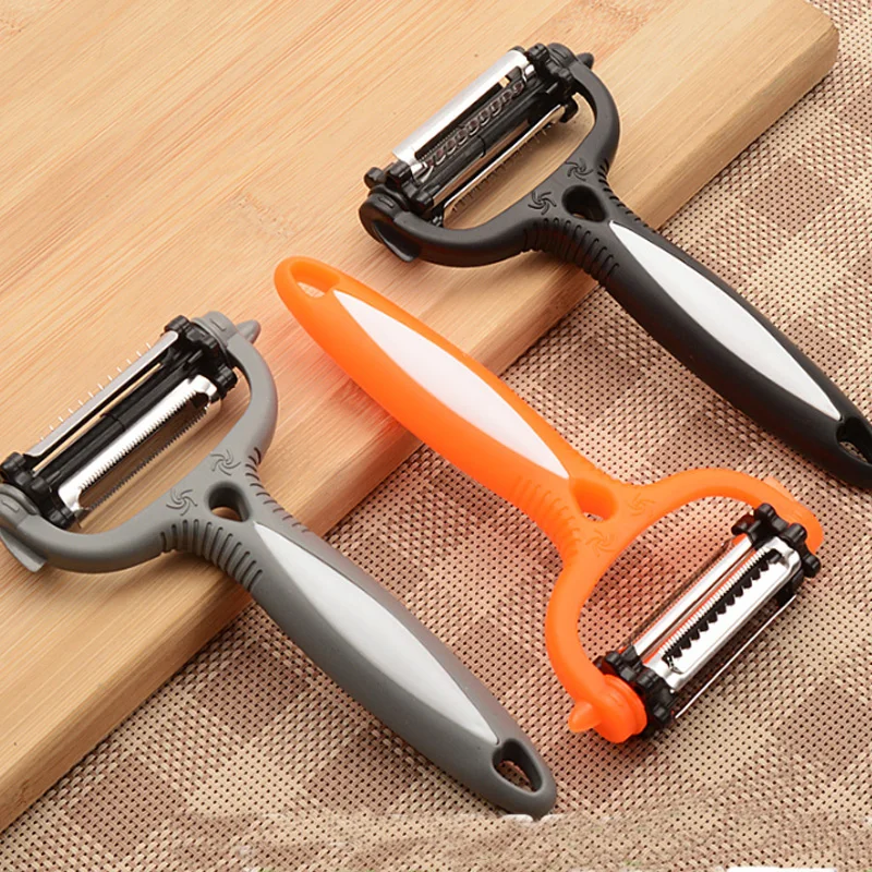 

3 Colors Multifunctional Kitchen Tool Vegetable Fruit Potato Peeler Grater Turnip 360 Degree Rotary Cutter Slicer Melon Gadget