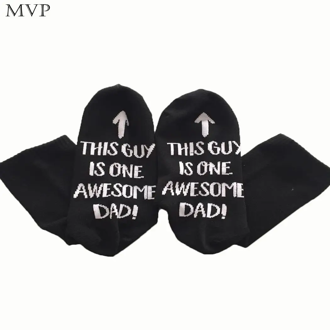 Мужская модная футболка с принтом с буквами теплая Повседневное, носки "папа" обувь хлопковые носки средней длины, Длина Стандартный