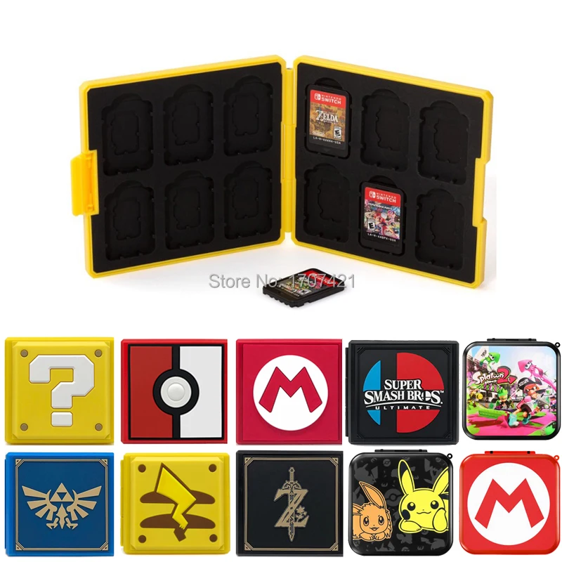 Premium Waterproof Anti-Shock Game Card Case Storage Box for Nintend Switch for 12 NS Game Cards and 12 Micro SD Memory CardsS