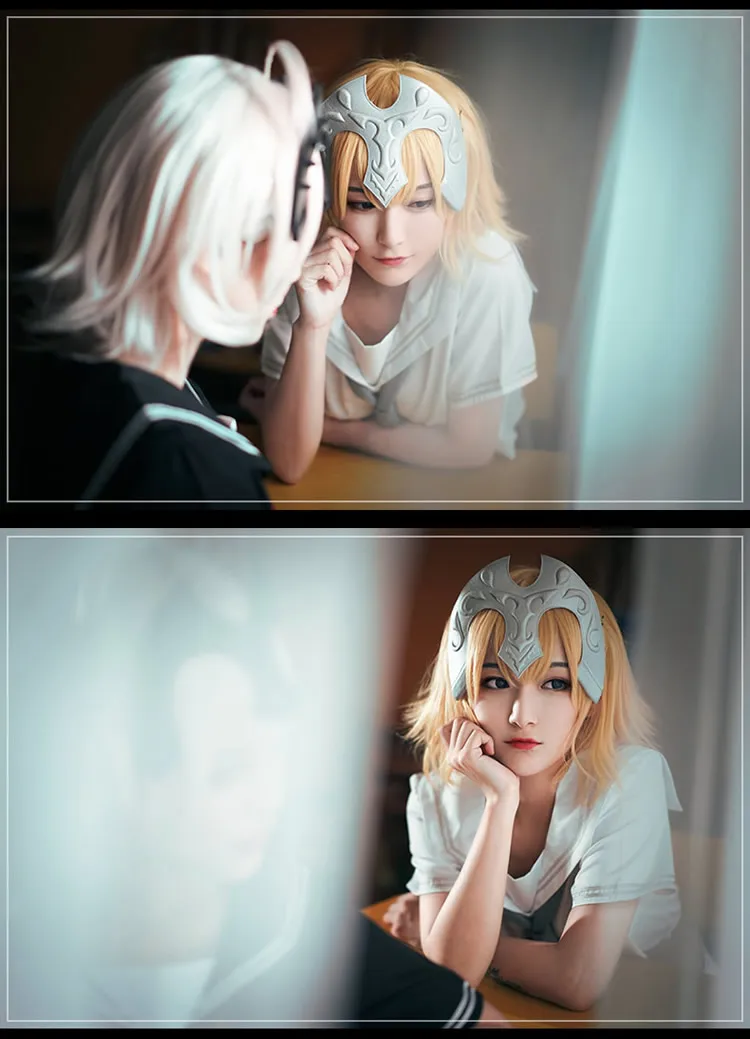 Fate Grand Order Косплей FGO Alter Jeanne d'Arc косплей костюм для девочек JK Униформа темно-синий воротник короткий рукав; моряк костюм для женщин