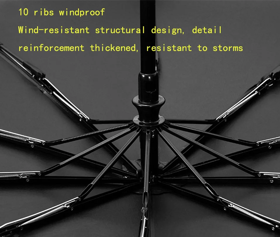 Full Automatic Oversize Reinforced Umbrella Three Folding Male Female Umbrella Rain Women Windproof Folding parasols umbrellas (9)
