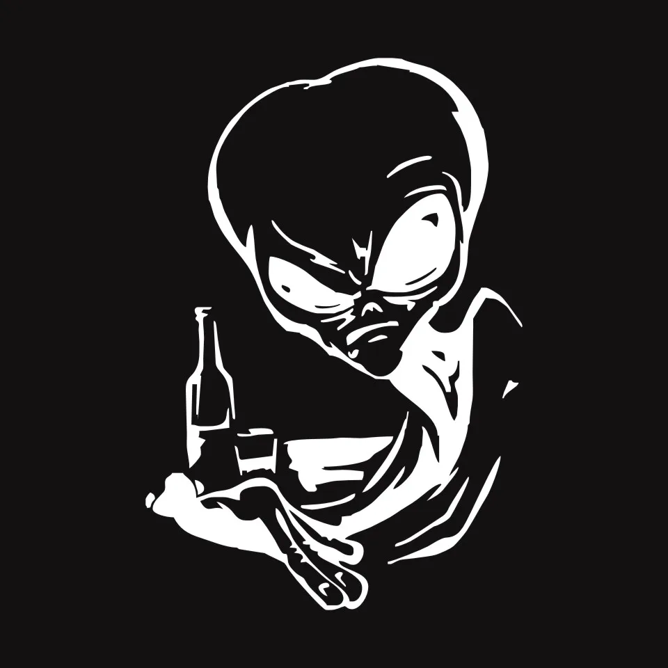 Cunymagos Alien Ufo Car Sticker Motocycle Vinyl Decal Car Styling Fashion Creative Car Body Window Stickers Funny 12.1cm17 (4)