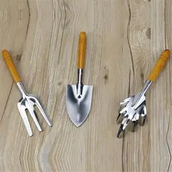 Gardentools мини-лопата Грабли деревянной ручкой 3 шт./компл. посадки с металлическим носком