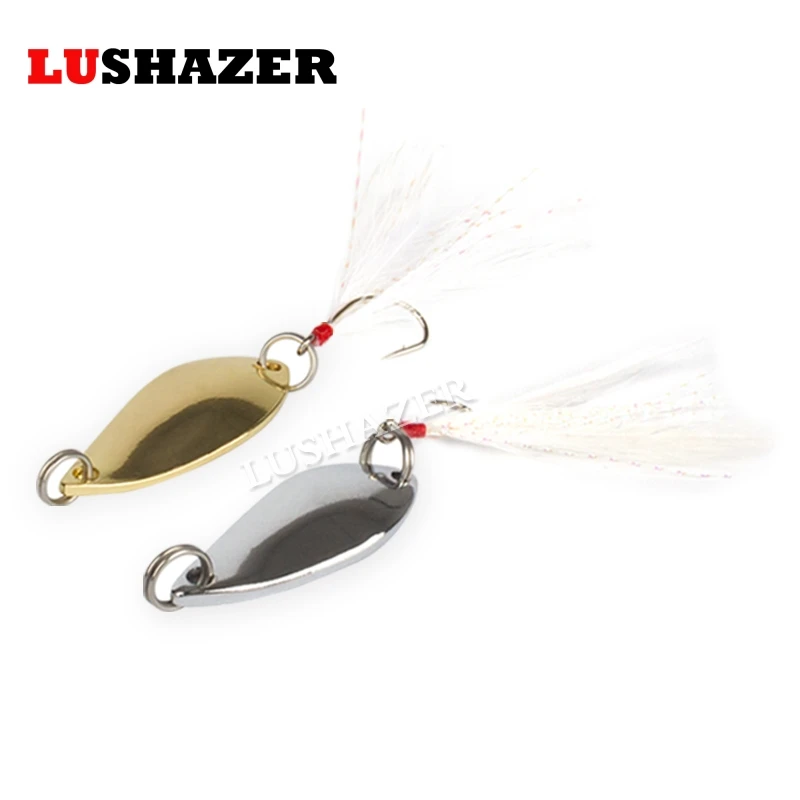 

1pcs LUSHAZER 2.5g-5g gold silver single hook spoon lure fly lures metal spoon bait fishing bass fish spoons spinnerbait