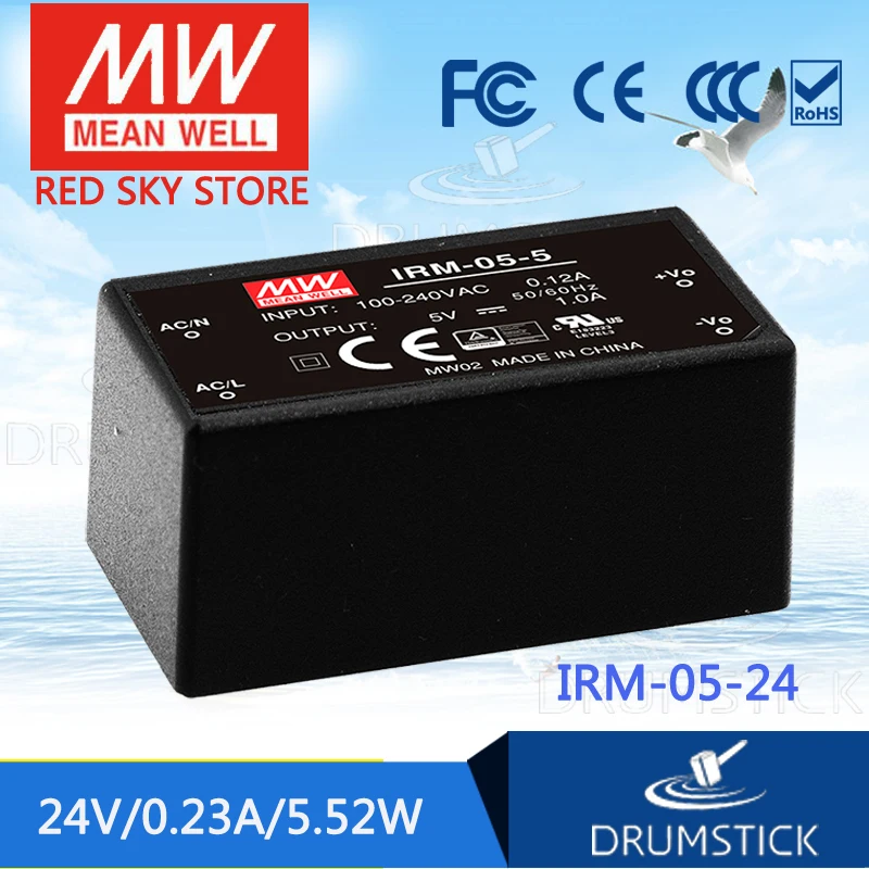 Genuine MEAN WELL IRM 05 24 24V 0.23A meanwell IRM 05 5.52W Single ...