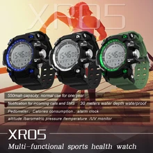 IP68 Водонепроницаемый XR05 Smart watch Sport Bluetooth здоровье наручных часов Поддержка УФ высота калорий, монитор для iOS Android телефон
