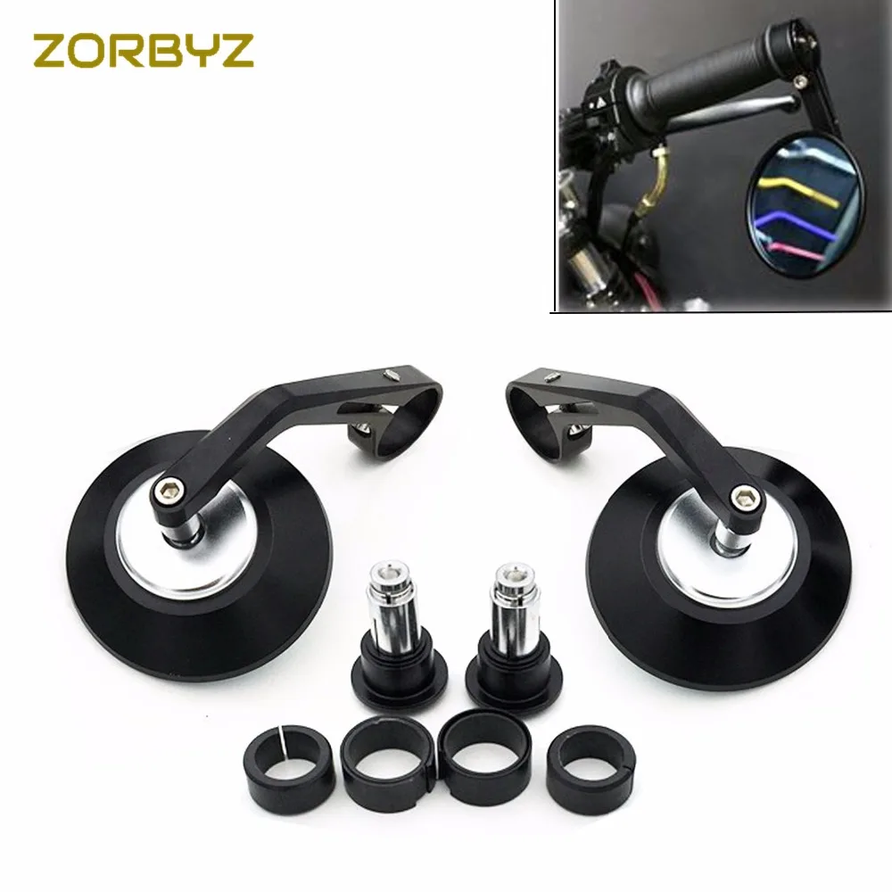 

ZORBYZ 22mm Aluminium Handle Bar End Round Rearview Side Mirror Fit For GN125 CG Cafe Racer Custom Motorcycle