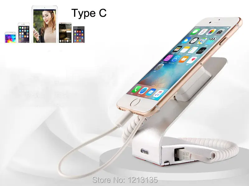 anti theft stand with Retractable security cable for Mobile phone