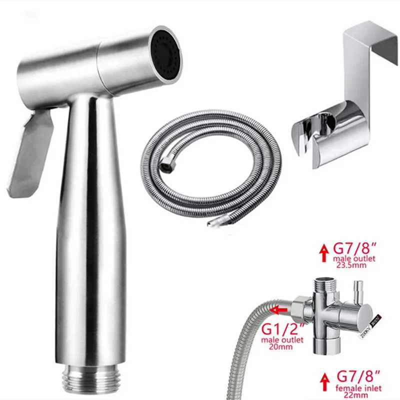 Preise LIUYUE Bidet Spritzpistole Edelstahl Wand Montiert Wc Handheld Bidet Spray Gun Set Shunt Ventil Bad Zubehör Shattaf
