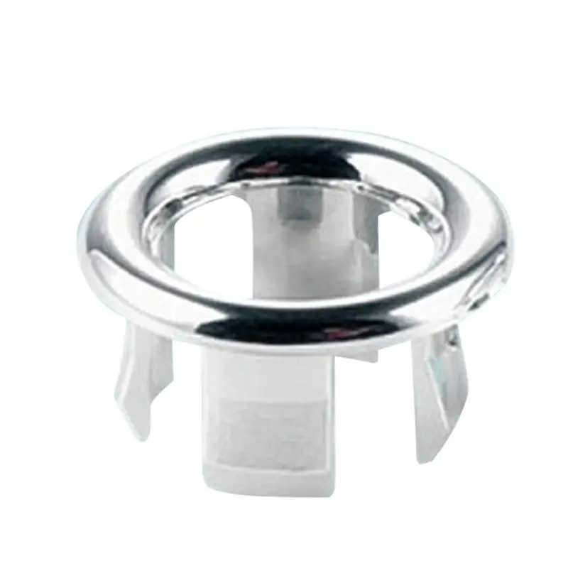 1 Pc Sink Round Ring Overflow Spare Cover Tidy Chrome Trim Bathroom Ceramic Basin Overflow Ring Bathroom Accessories