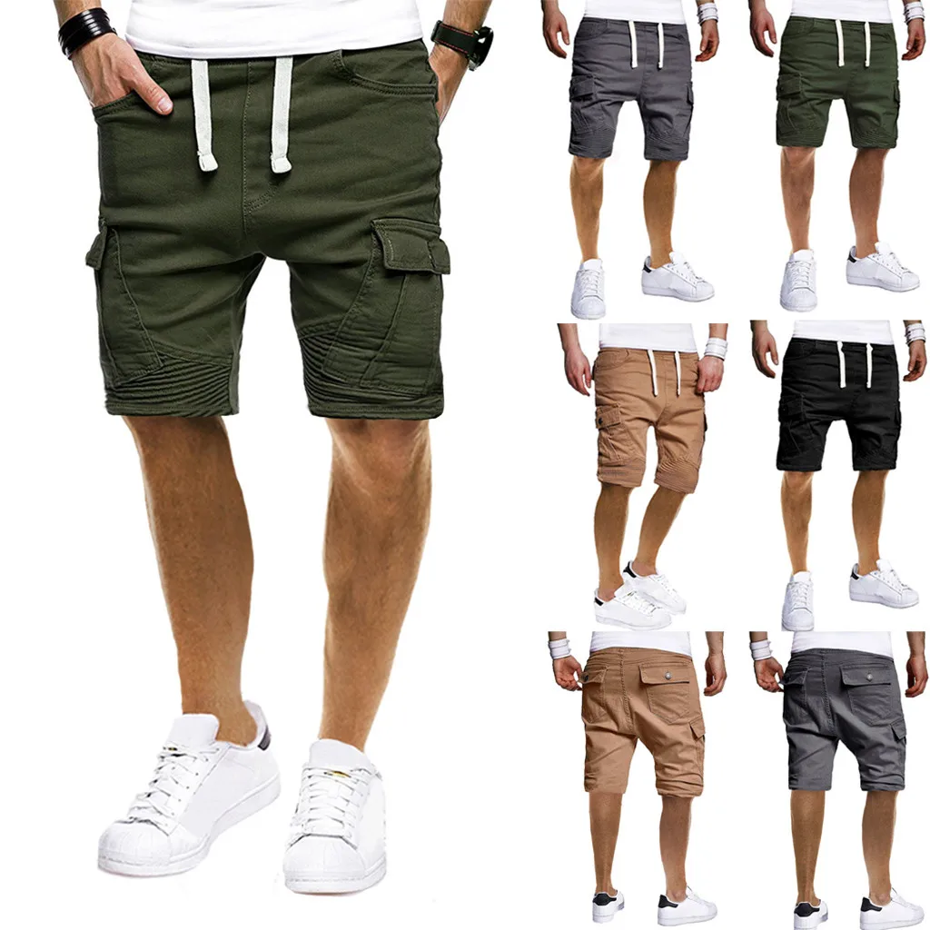 Мужские спортивные шорты, однотонная цветная повязка, повседневные свободные спортивные штаны, шорты на шнурке, короткие мужские шорты