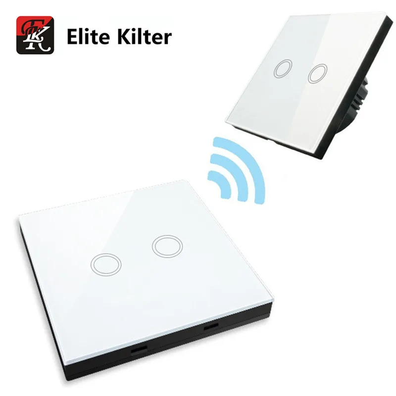 

Remote Control Touch Switch For Wall Lights + 2 Gang Wireless Stick Touch Switch European Standard