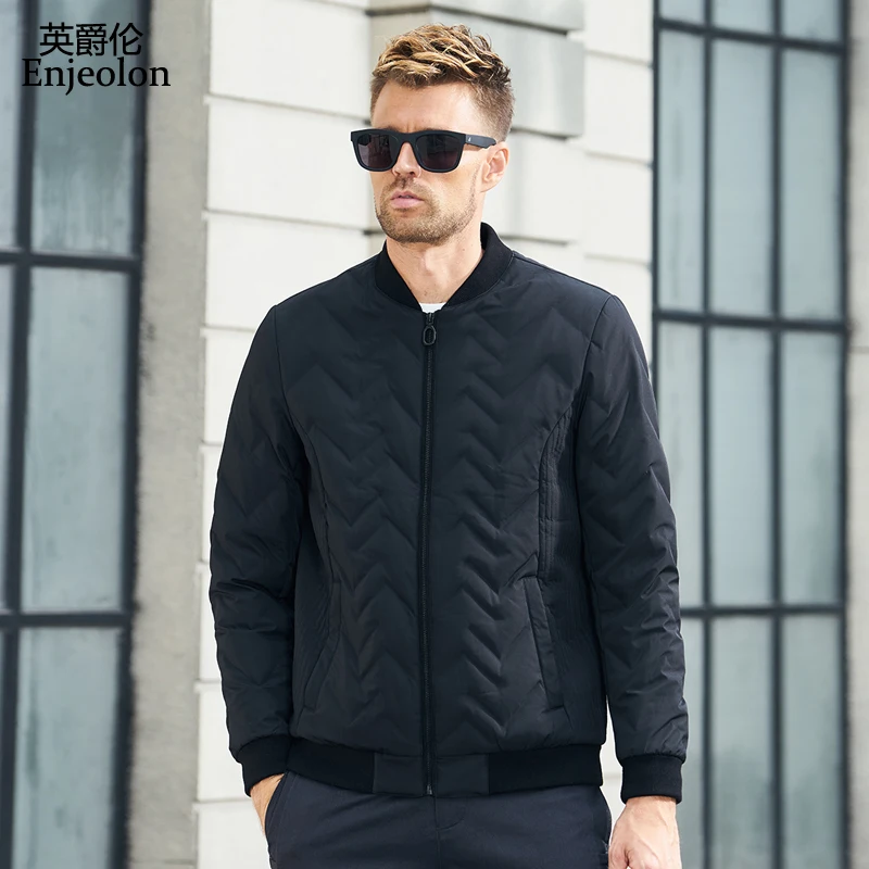 

Enjeolon brand winter thick winter down jacket men solid parka coat male warm parka coat 3XL down parka YR916