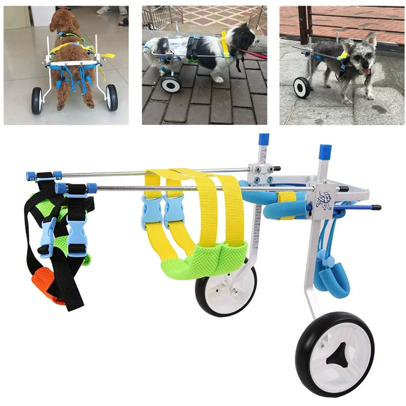 

2 Wheel Pet Dog Cat Wheelchair Aluminium Walk Cart Scooter For Handicapped Hind Leg Adjusted Wheelchair Fit For 3-15kg Pet