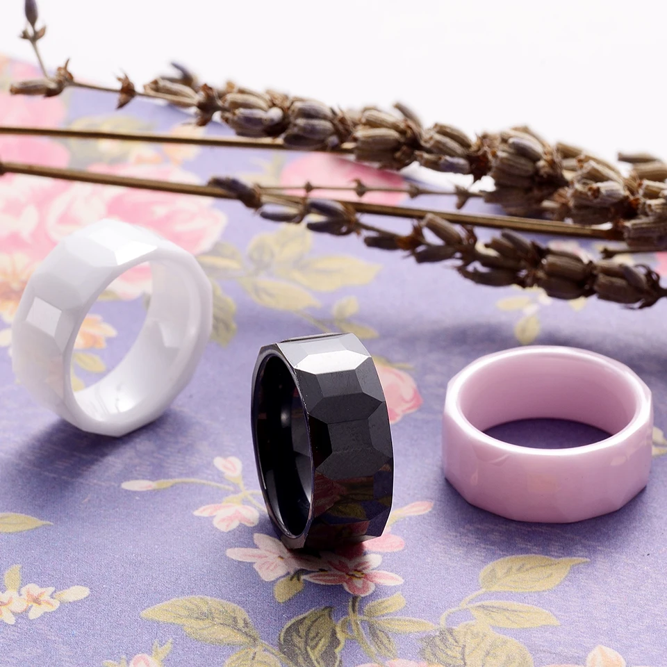 Классический дизайн черный белый розовый геометрическое керамическое кольцо для мужчин и женщин высокое качество ювелирные изделия кольца на годовщину свадьбы лучший подарок