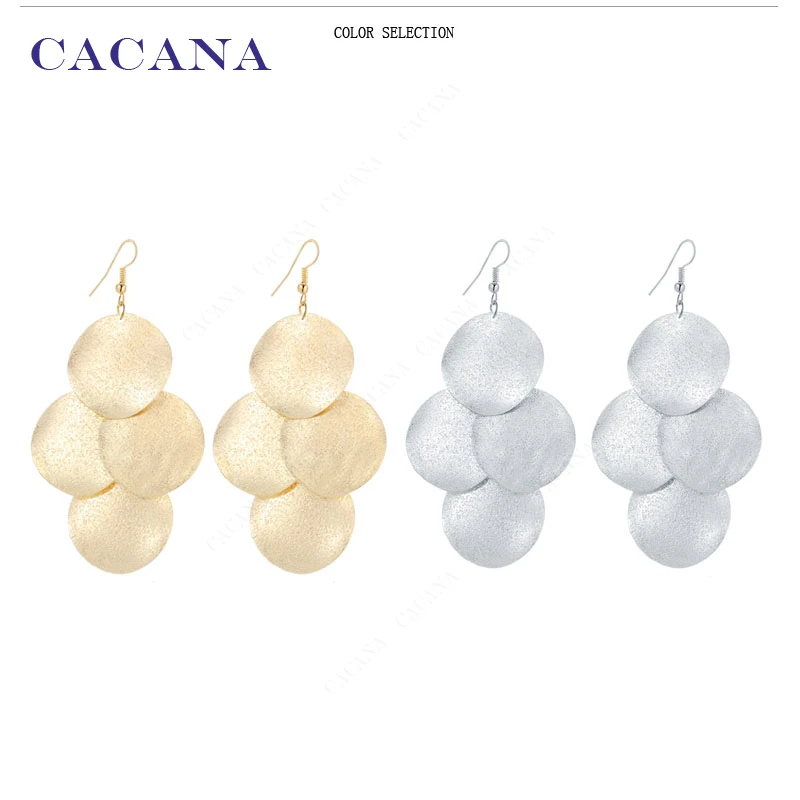 CACANA Dangle Long Earrings For Women 4 Big Sequin Bijouterie Hot Sale No.A770A771