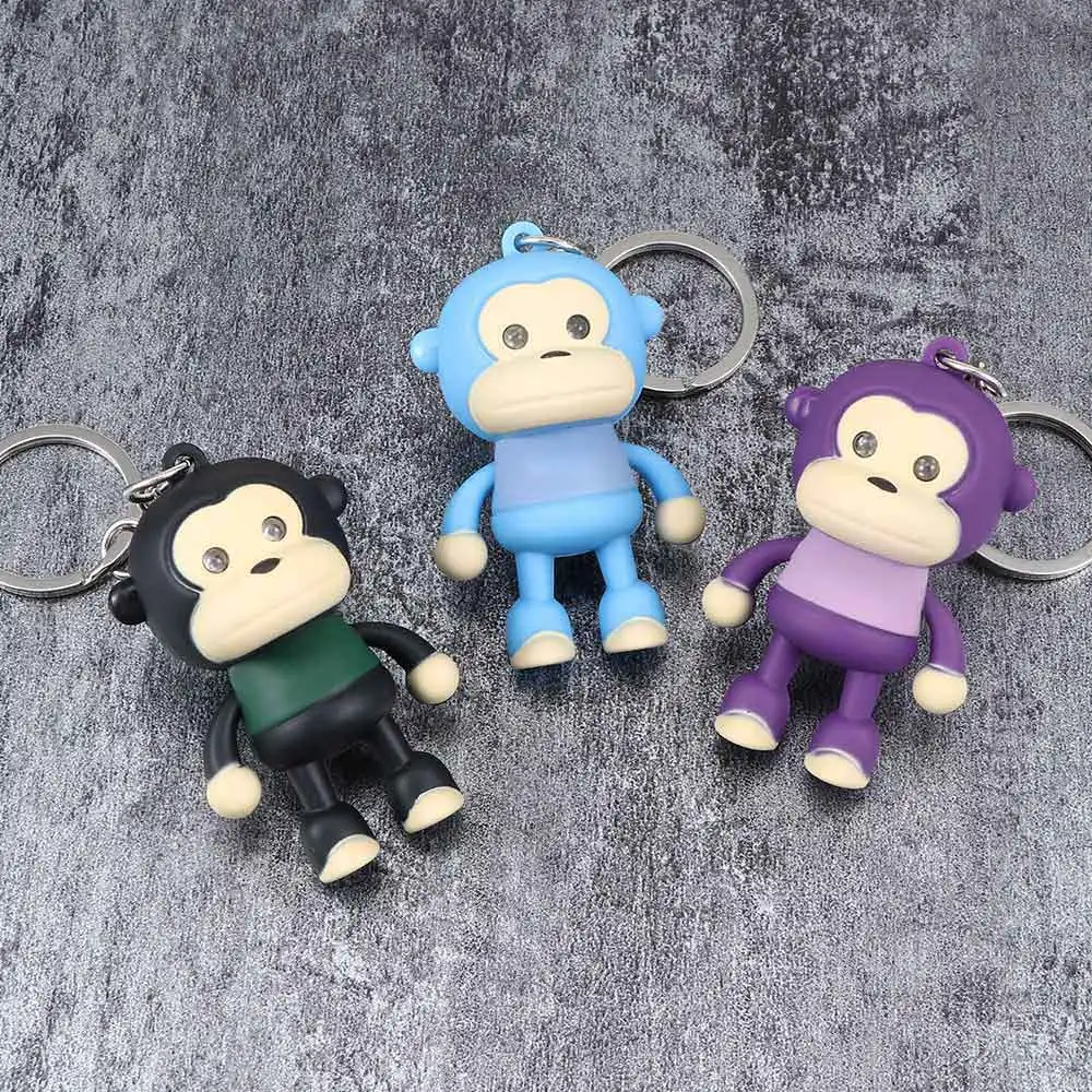 Buy Cute Cartoon Monkey Keychain with LED Light and Animal Sound Gift