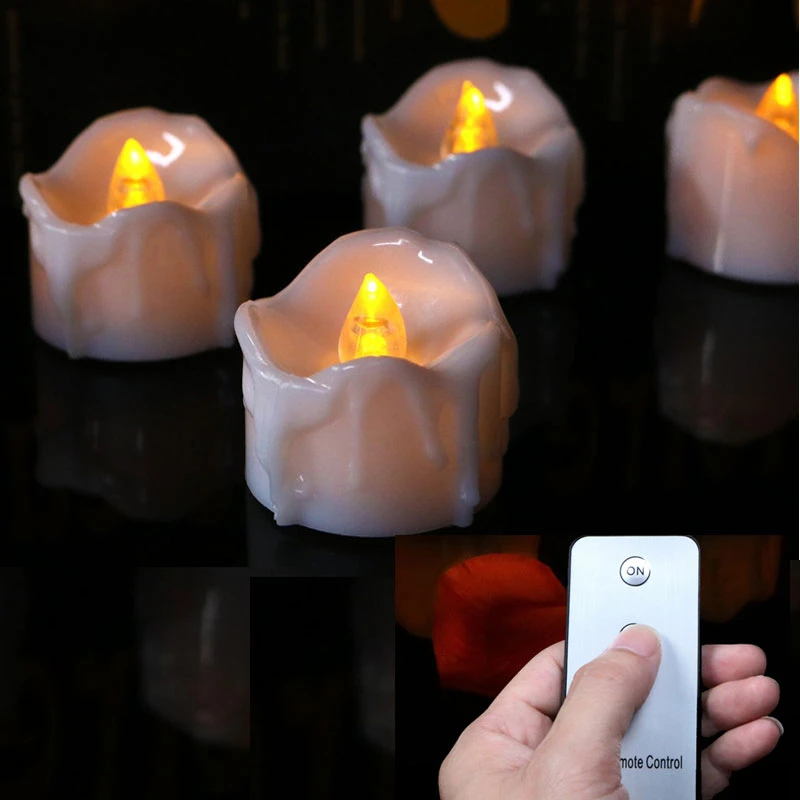 Pack Of 4 Remote Velas Led Bougie For Anniversaire Battery Bougie Decoratif Flameless Christmas Tea Light Candles Aliexpress