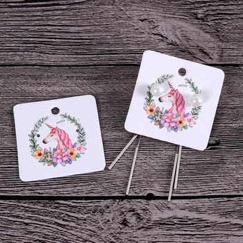 

100pcs Jewelry Display Cards Earring Ear Studs Necklace Hanging Holder For DIY Jewelry Sales Display Jewelry Tag