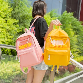 

transparent school bag oxford women backpack Ita student schoolbags Printed Letter 20-35 Litre Women Travel School Book Bags