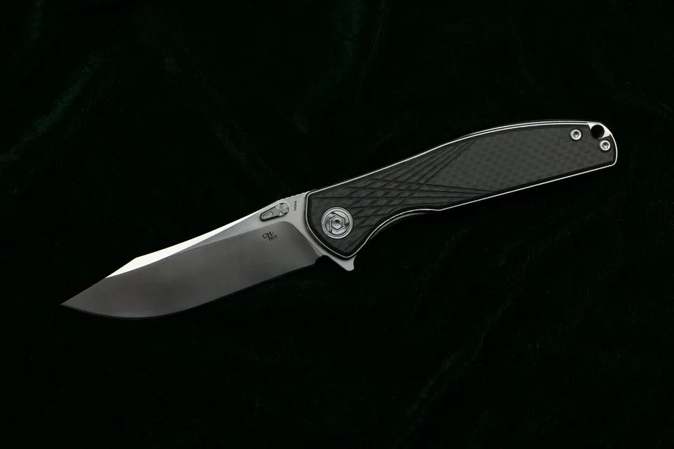 CH3516 Флиппер складной нож s35vn сталь TC4 Титан+ карбоновая Фиби Ручка Открытый Отдых Охота карманные Фруктовые Ножи EDC инструменты - Цвет: gray