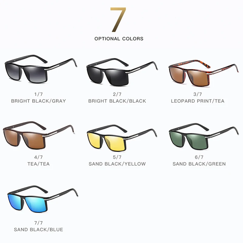 NEW TR90 frame HD Polarized Oculos fashion Men women Sunglasses UV400 Protection cool male Sun Glasses male driving shades