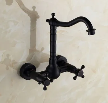Dark Black Oil Rubbed Bronze Tall Wall Mount Kitchen Wet Bar Bathroom Vessel Sink Faucet Dual Cross handle atf010 beth cornelison tall dark defender
