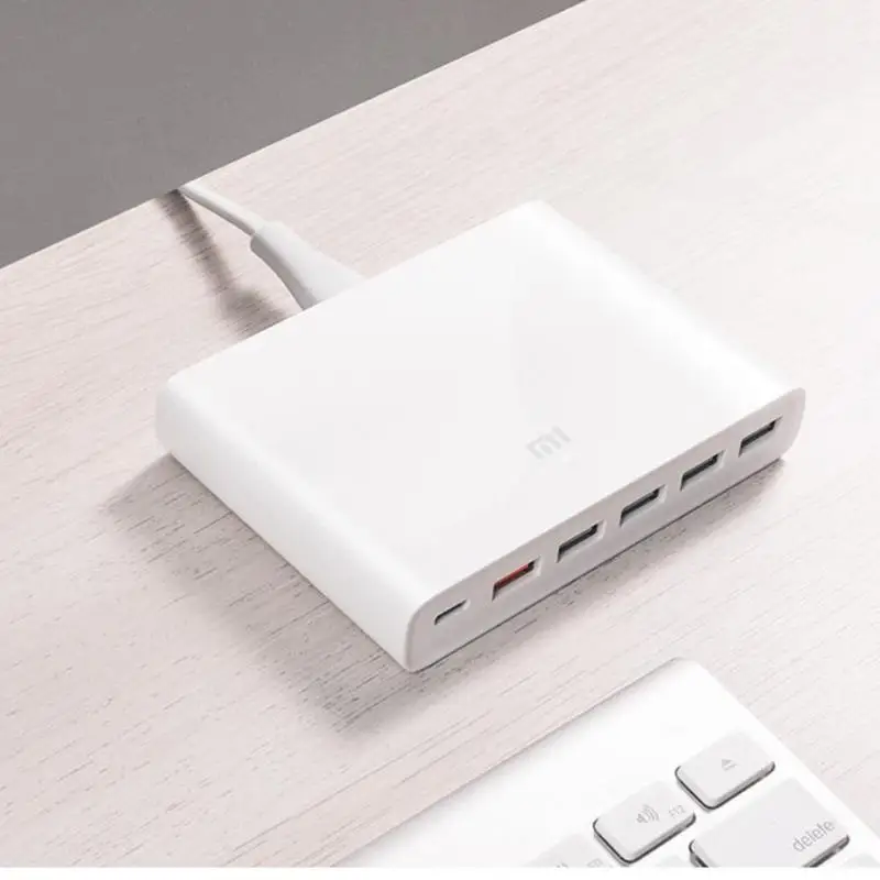 

Original Xiaomi Mi 60W 6 Port Phone USB Charger USB-C Type C QC3.0 Output USB-A Dual QC 3.0 Quick Charger For iPhone iPad Huawei