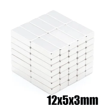 

200pcs 12x5x3 mm N35 Powerful Permanet Super Block Strong Magnet 12*5*3 Rare Earth Neodymium Magnets 12x5x3mm