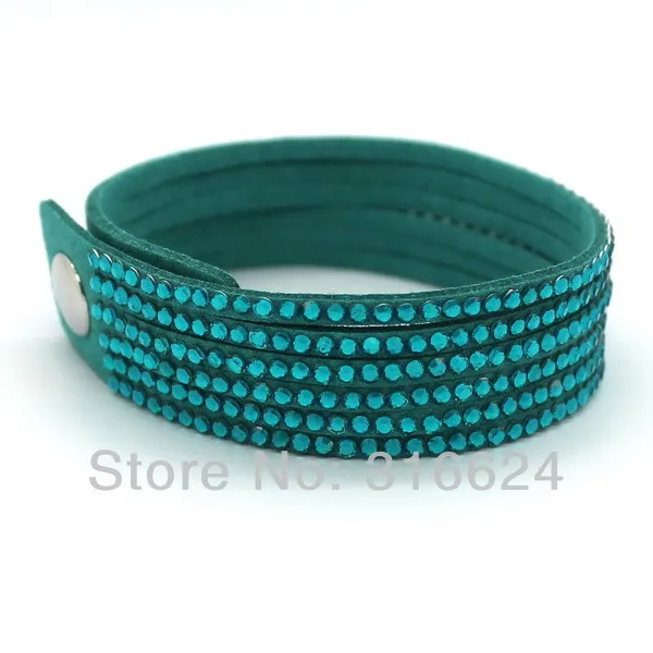 Fashion Jewelry Fashion Bracelet Leather Bracelet Crystal Men Leather Bracelets Mosaic Rhinestone Charm Bracelets